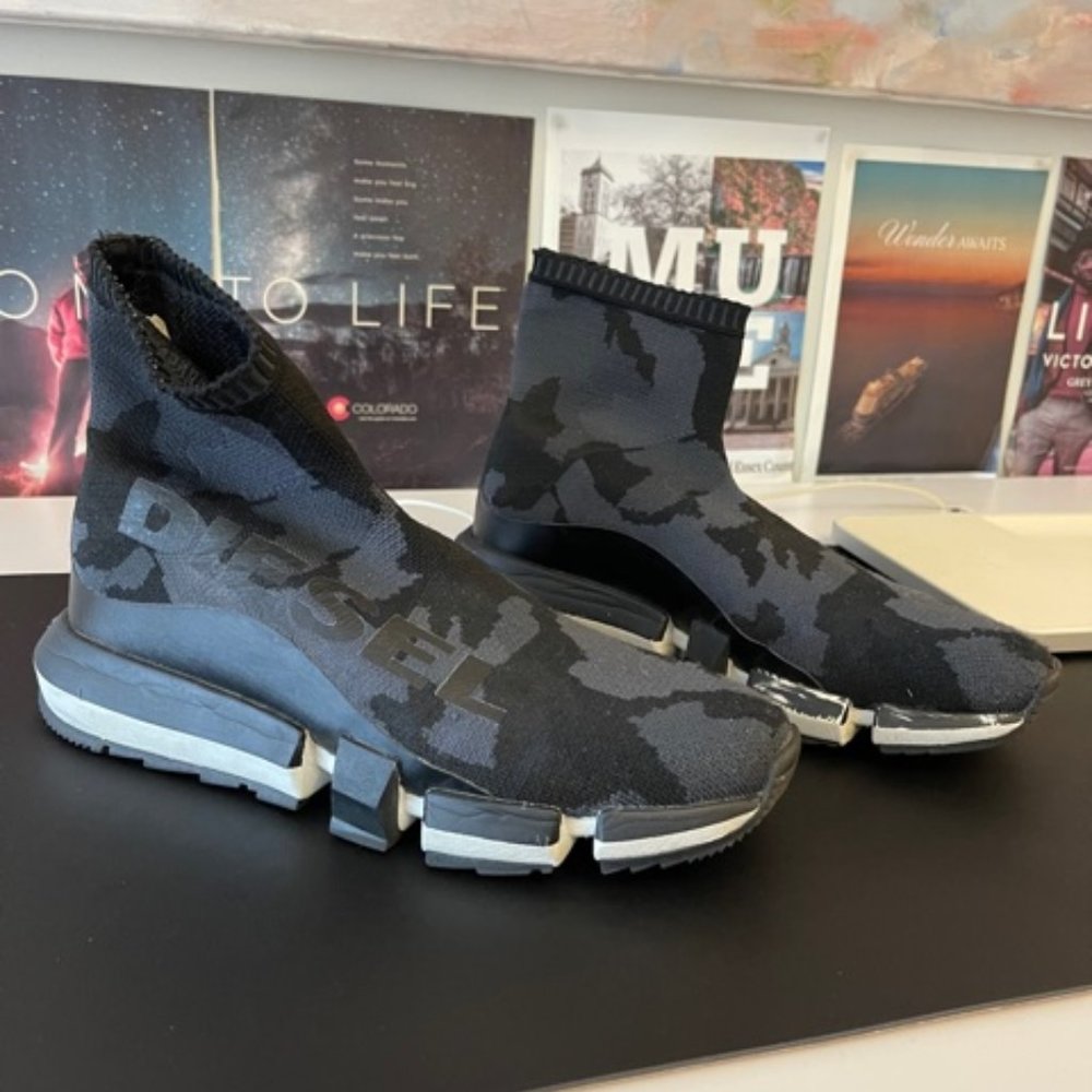 Diesel Men's H-Padola Camo Knit High Top Sneaker